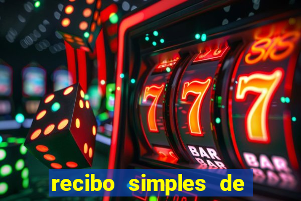 recibo simples de pagamento word